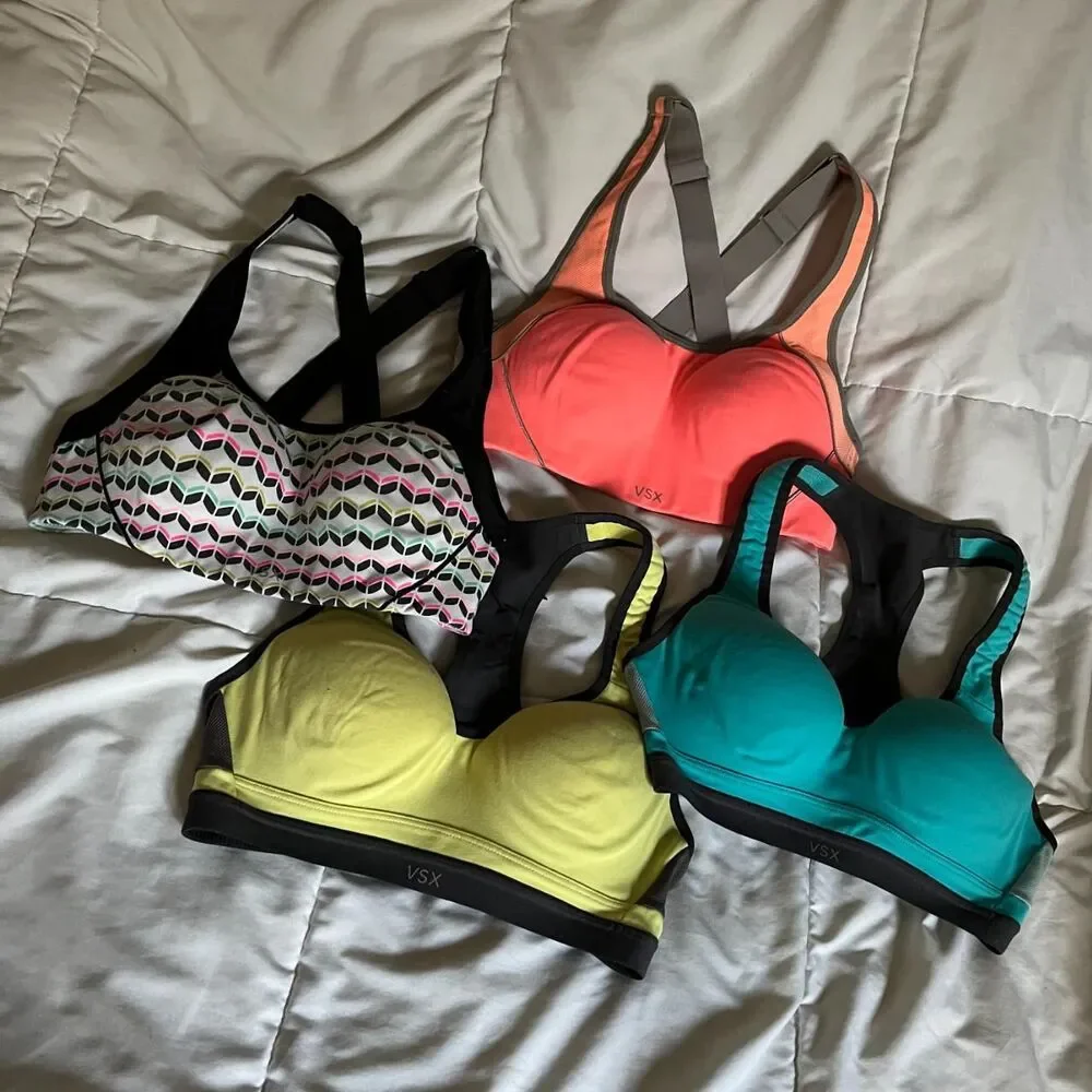 Vintage Y2K Neon Orange VSX Sports Bra from Victoria's Secret